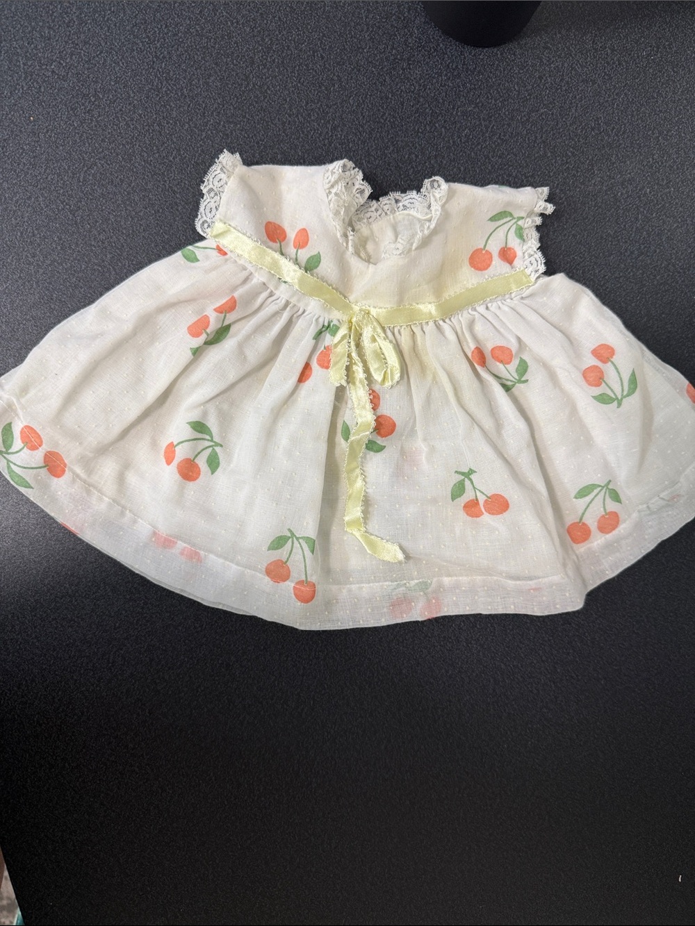 C.I. Castro White Dress with Orange Cherry Print vintage 80’s